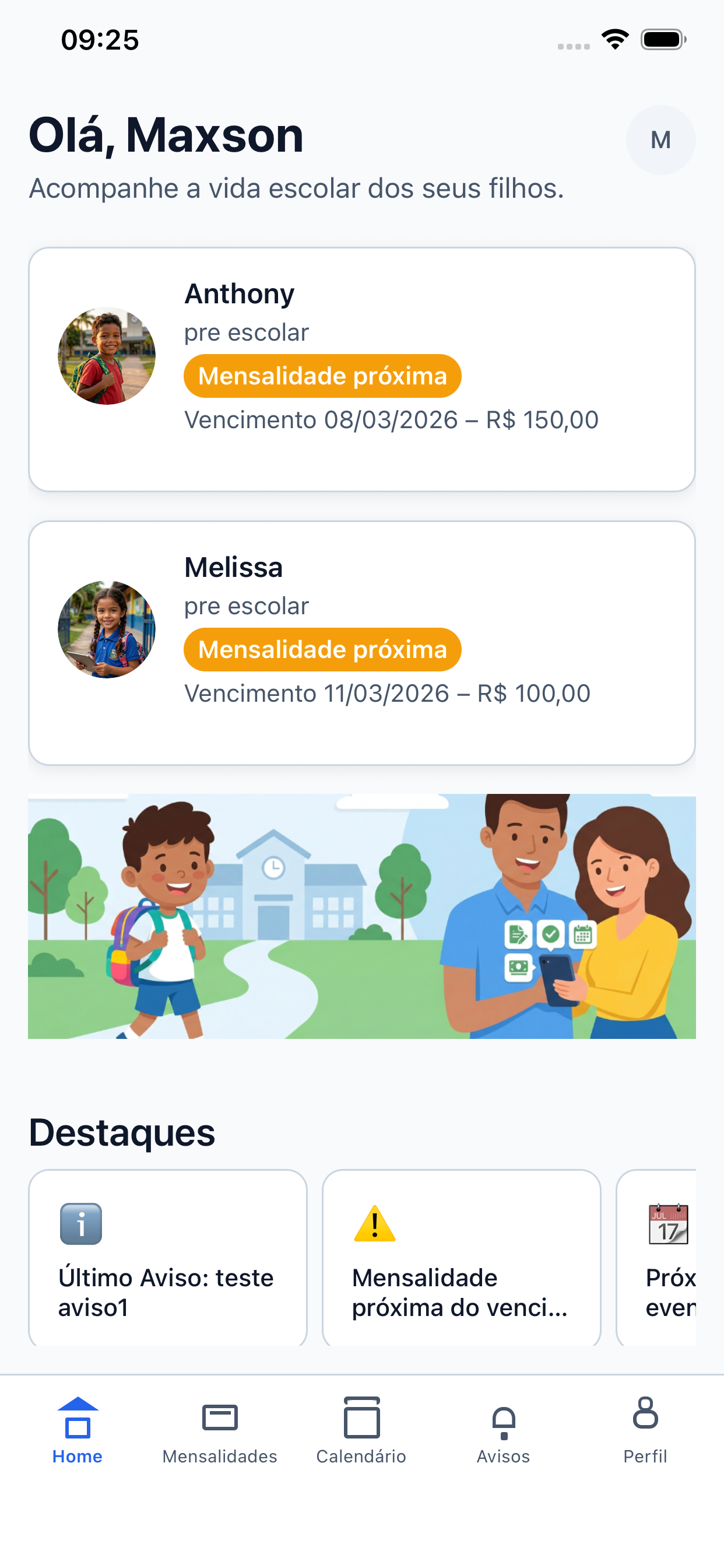 Home — filhos e destaques